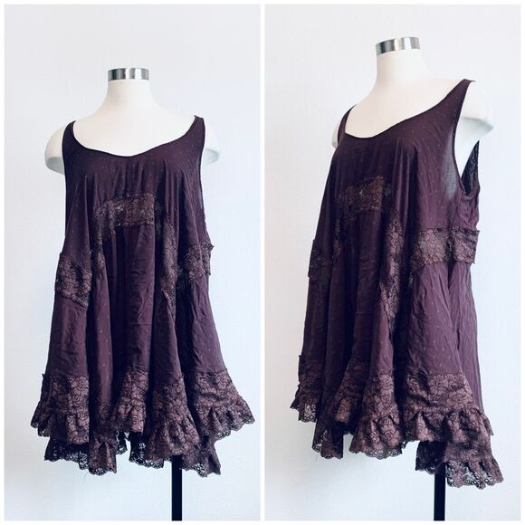 Free People Tops - Intimately Free People Purple Babydoll Tunic Top Boho Mini Sundress M